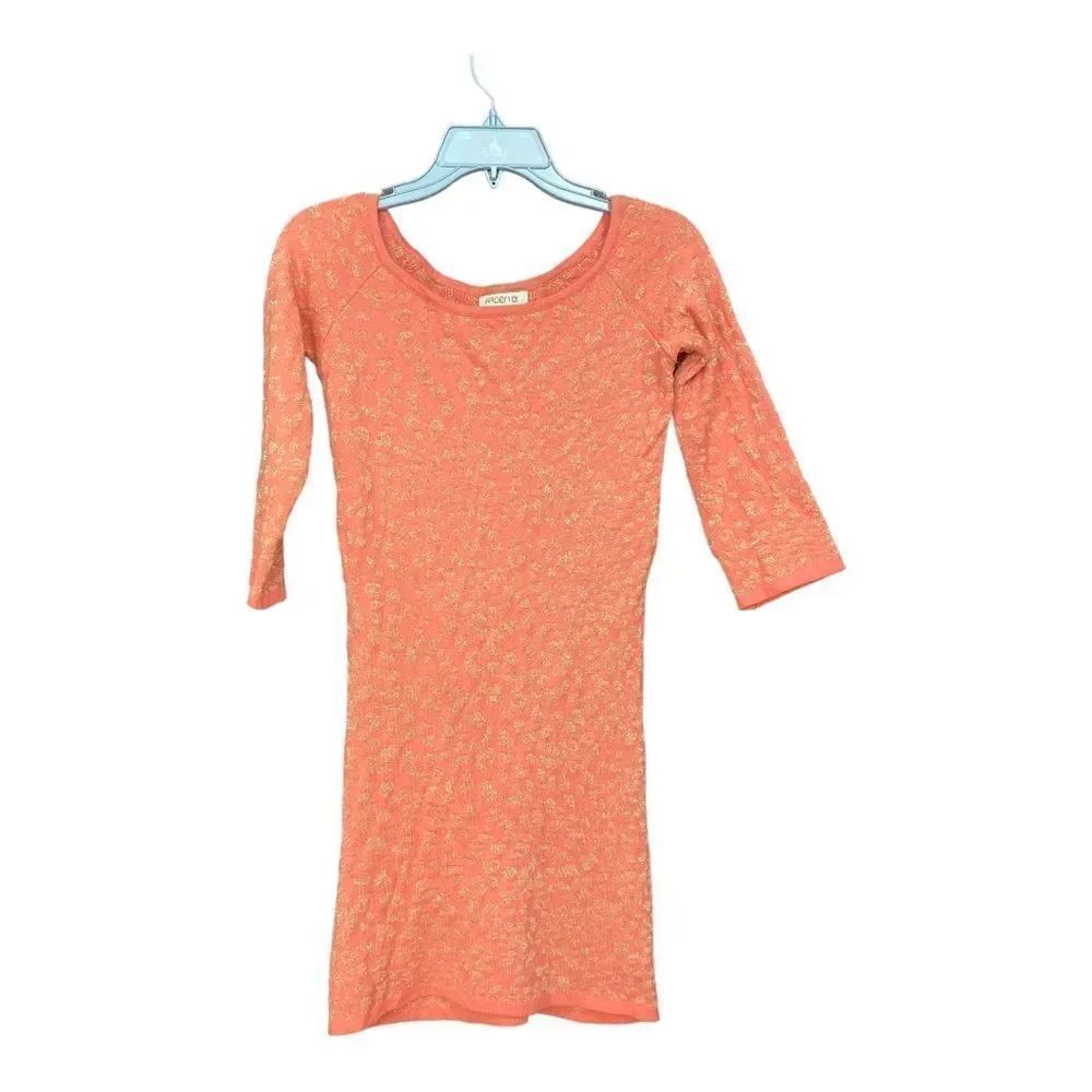 Arden B Metallic Knit Cutout Back Bodycon Mini Dress Size L